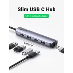 Концентратор Ugreen USB-C to 4xUSB 3.0 + HDMI CM417 gray (20197) - мініатюра 3