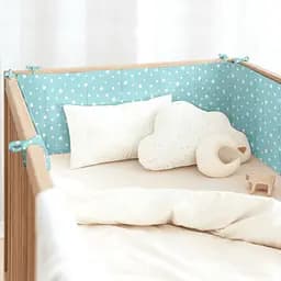 Бортики в дитяче ліжечко 30x120 MINT STARFALLS, бірюзовий (WeltBed_StarsfallMint_30x120) - мініатюра 2