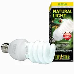 Лампа террариумная Exo Terra Natural Light для всех видов рептилий, люминесцентная, 26 W, E27