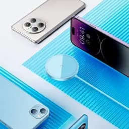 Бездротовий зарядний пристрій Baseus Simple Mini3 Magnetic Wireless Charger 15W Blue (CCJJ040303) [90316] - мініатюра 6