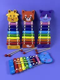 Деревянный ксилофон «Животные» 35692 WToys 8 нот С молоточками