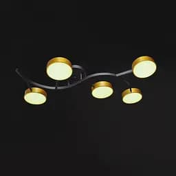 Люстра стельова Brille в зал LED 75W WW+NW+CW BK+G (BR-01 642C/5) - мініатюра 5