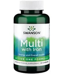 Мультивітаміни без заліза Swanson Multi without Iron Active One Formula 90 капсул