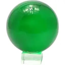 Куля кришталева на підставці зелена 5 см