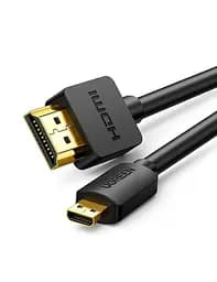 Кабель-переходник UGREEN Micro HDMI-HDMI 2.0 4K 60 Гц подтримка 3D, Ethernet, HDR, ARC 1 м (30148)