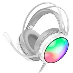 Навушники накладні Borofone BO108 ігрові з мікрофоном та LED підсвічуванням Jack 3.5 білий - мініатюра 3