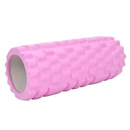 Массажный ролик MS 0857-P из EVA-пены для йоги и самомассажа розовый 33 × 14 см
