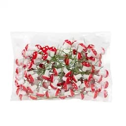 Набір декоративних грибів Elisey Червоні капелюшки 100 шт, 2 см червоний з білим (9223-044)      