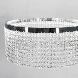 Невероятная хрустальная люстра с серебряной обводкой h35 Line.F Диаметр 60см