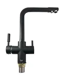 Смеситель для кухни однорычажный Г-образный гусак под фильтр латунный корпус Ø35 черный Frap 1/10 F4352-7 Черный матовый