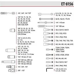 Набір інструментів Intertool ET-8156 156шт [85186] - мініатюра 9