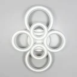 Стельова люстра на 6 кілець у білому корпусі 63×80 см | Арт. A 2763/2+2+2 RGB WT | Line F