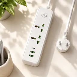 Мережевий фільтр 2 метри 2500 Вт 2х220 В, 2×USB, 1×TypeС / Подовжувач з вимикачем / Фільтр-подовжувач 5 в 1