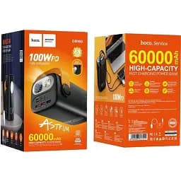 Портативна батарея Powerbank Hoco DB160 Astrum PD100W 60000mAh Black - мініатюра 5