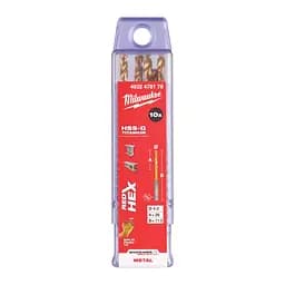 Свердло по металу RedHEX SHOCKWAVE HSS-TiN MILWAUKEE, діаметр 4,0х71,5х26мм, (10шт), пластикова коробка