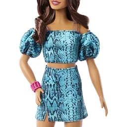 Лялька Barbie Модниця у бірюзовому вбранні з анімалістичним принтом (JJN63) - мініатюра 5