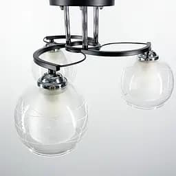 Стельова люстра в чорному корпусі з подвійним плафоном Line.F Кількість ламп 5