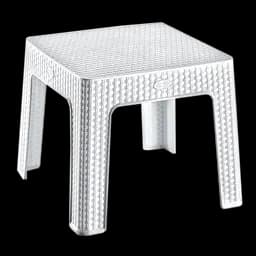 Столик кофейный Irak Plastik под ротанг, 45х45 см, белый (HS700)