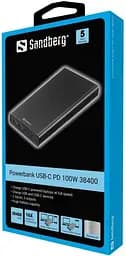 Портативне зарядне УМБ Sandberg PD 38400 mAh 100 W 20 В/5 А 420-63 - мініатюра 2