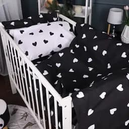Комплект постільної білизни MirSon Kids Time 17-0669 Black and White Love 143 x 210 см (2200010180855)