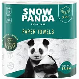Рушники Сніжна Панда Extra Care, тришарові, 2 рулона