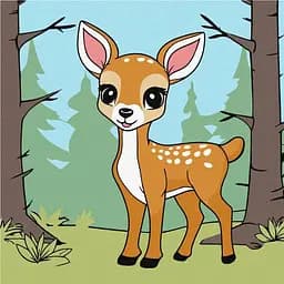 Картина за номерами Ideyka Чарівне оленятко 25x25 см (KHO6193)