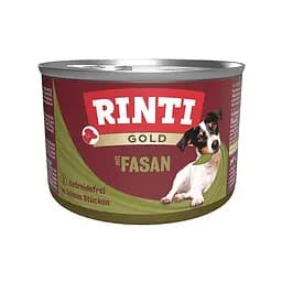 Влажный корм для собак Rinti Gold Фазан 185 г беззерновой из 70% мяса и субпродуктов, 5% мяса фазана.