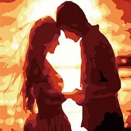 Набор для росписи по номерам Strateg Пылкая любовь 20х20 см (HH5798)