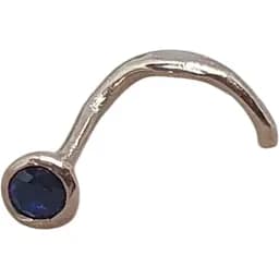 Золота сережка-пірсинг Dear в ніс Dear с фіанітом. 1023.1 Синій (темний)