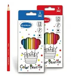 Карандаши цветные Acmeliae, 12 цветов, шестигранный корпус, выдвижной, 3 мм