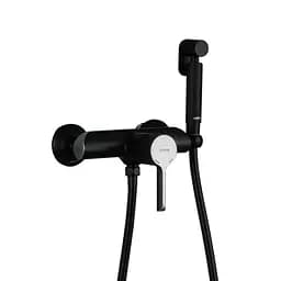 Змішувач для гігієнічного душу зовнішнього монтажу 150 мм Gappo G2003-6, чорний/хром, Чорний матовий