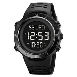 Мужские спортивные часы Skmei 2015 (Черные с черным циферблатом)