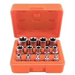 Набір торцевих головок Alloid NGE-424K з приєднувальним квадратом 1/4" 3/8" 1/2" та профілем E4-E24, 14 предметів (NGE-424K)