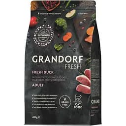 Сухой беззерновой корм для взрослых кошек Grandorf Fresh Duck & Sweet Potato Adult Cat утка с бататом 400 г