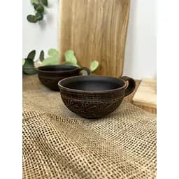 Чашка керамічна (глиняна) різьблена Декор 200 мл