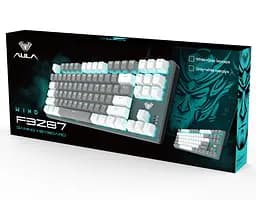 Клавиатура игровая механическая Aula Mechanical F-3287 White-Grey Keycap KRGD Blue - мініатюра 8