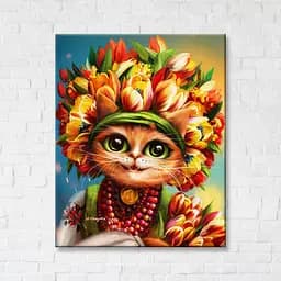 Картина постер на полотні BrushMe Весняна киця