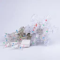 Гірлянда-штора Зірки та сніжинки розмір 3*0,9 м 10 фігур, мультиколор GarlandoPro 1733065ML - мініатюра 13