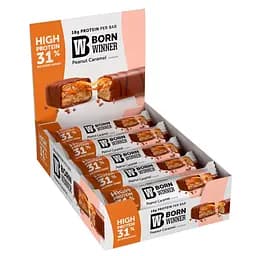 Батончик протеиновый Born Winner Deluxe со вкусом хрустящей арахисовой карамели 64 г блок 12 шт.