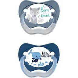 Пустушка Nip Моя сім'я №3 кит/вовк 2 шт. (38681-51)