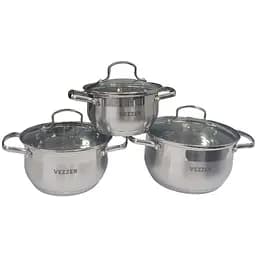 Набір каструль Vezzer з 5-шаровим дном та литими ручками 3 шт. (VZ12141R-6)