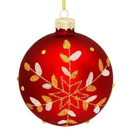 Елочный шарик House of Seasons стеклянный матовый 8 см красный (8718861689310MATOV)
