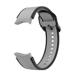 Браслет Double Line для Samsung Galaxy Watch 5 - сіро-чорний ширина кріплення 20мм силікон Watchbands (W12-3WB12349934) - мініатюра 3