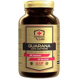 Экстракт гуараны Immune-Labs Guarana 22% Caffeine, 100 капсул для поддержки энергии