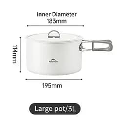 Каструля із керамічним антипригарним покриттям Naturehike CNK2450CF013, 3 л, алюміній - мініатюра 2