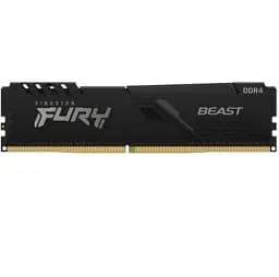 Пам'ять 8Gb x 2 (16Gb Kit) DDR4, 3200 MHz, Kingston Fury Beast, Black, 16-18-18, 1.35V, з радіатором (KF432C16BBK2/16WP)
