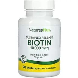 Біотин (В7) повільного вивільнення Nature's Plus 10 мг 90 таблеток