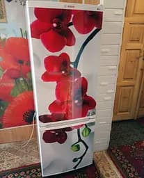 Вінілова наклейка на холодильник Червона Орхідея плівка квіти абстракція 65х200 см Happy Pocket Z180205 - мініатюра 8