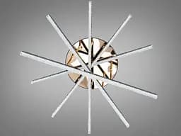 Сучасна стельова LED-люстра Diasha SX1009/5BK, чорна із золотистими акцентами, 72W, акрилові світлові планки - мініатюра 5