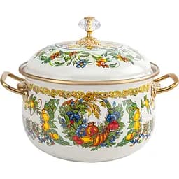 Каструля емальована Elmani Vitaly з кришкою 20 см 3.8 л (763-021)